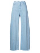 Marques'almeida Flared Frayed Jeans - Blue