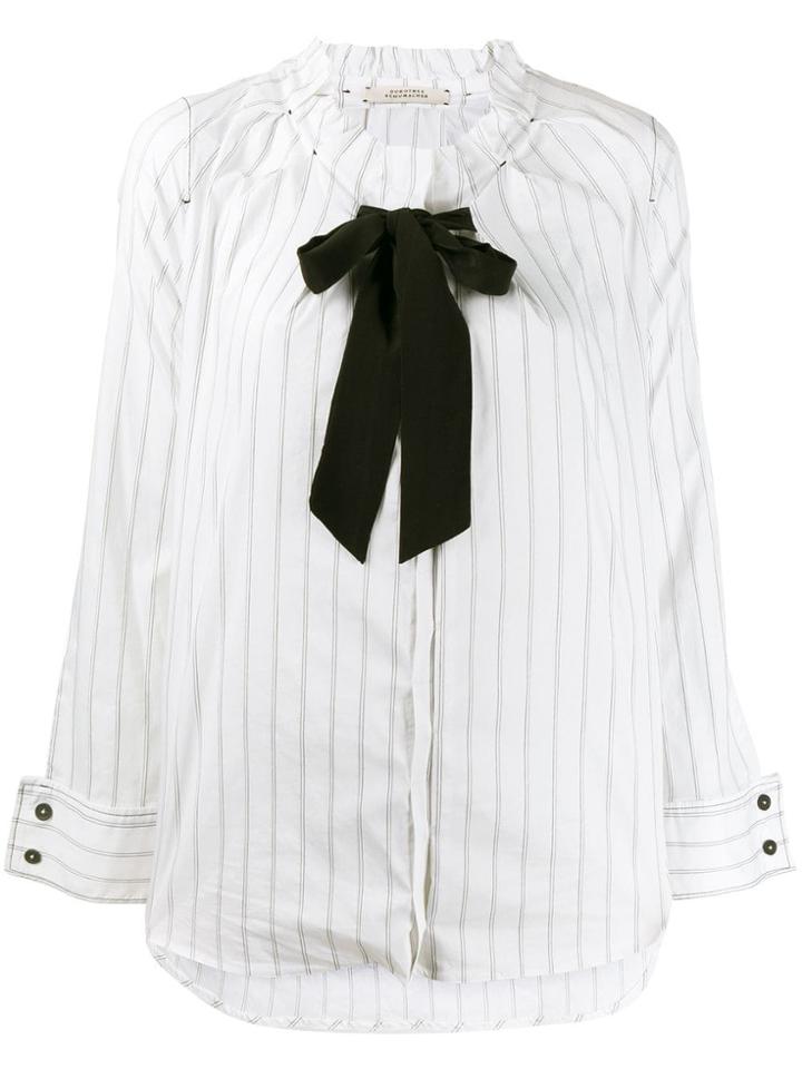 Dorothee Schumacher Bow Detail Striped Shirt - White