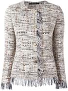 Tagliatore - Tweed Buttoned Jacket - Women - Cotton/acrylic/polyamide/viscose - 44, Nude/neutrals, Cotton/acrylic/polyamide/viscose