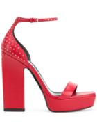 Saint Laurent Amber 105 Platform Sandals - Red