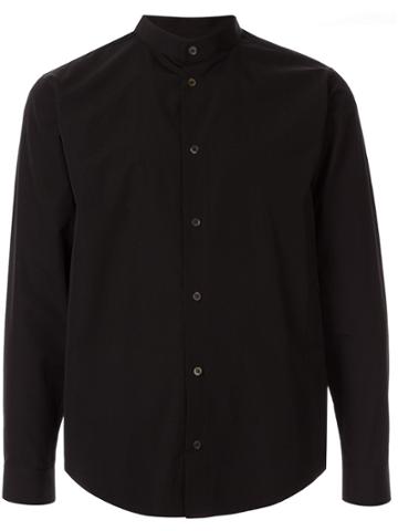 Th Band Collar Long Sleeve Shirt - Black