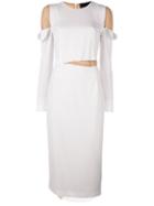 Erika Cavallini 'gillian' Long Sleeve Dress, Women's, Size: 42, White, Acetate/polyester