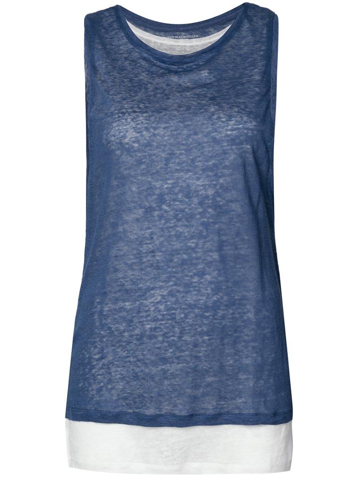 Majestic Filatures - Layered Vest - Women - Linen/flax - 1, Blue, Linen/flax
