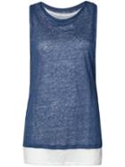 Majestic Filatures - Layered Vest - Women - Linen/flax - 1, Blue, Linen/flax