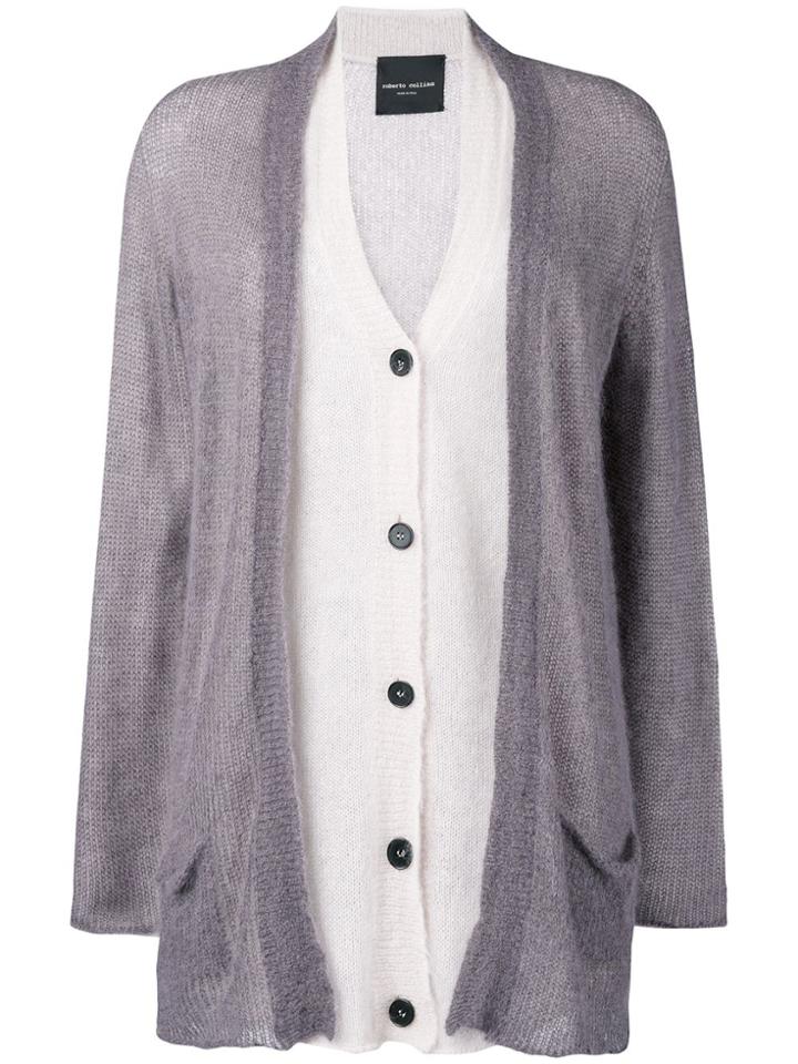 Roberto Collina Layered Mid-length Cardigan - Grey