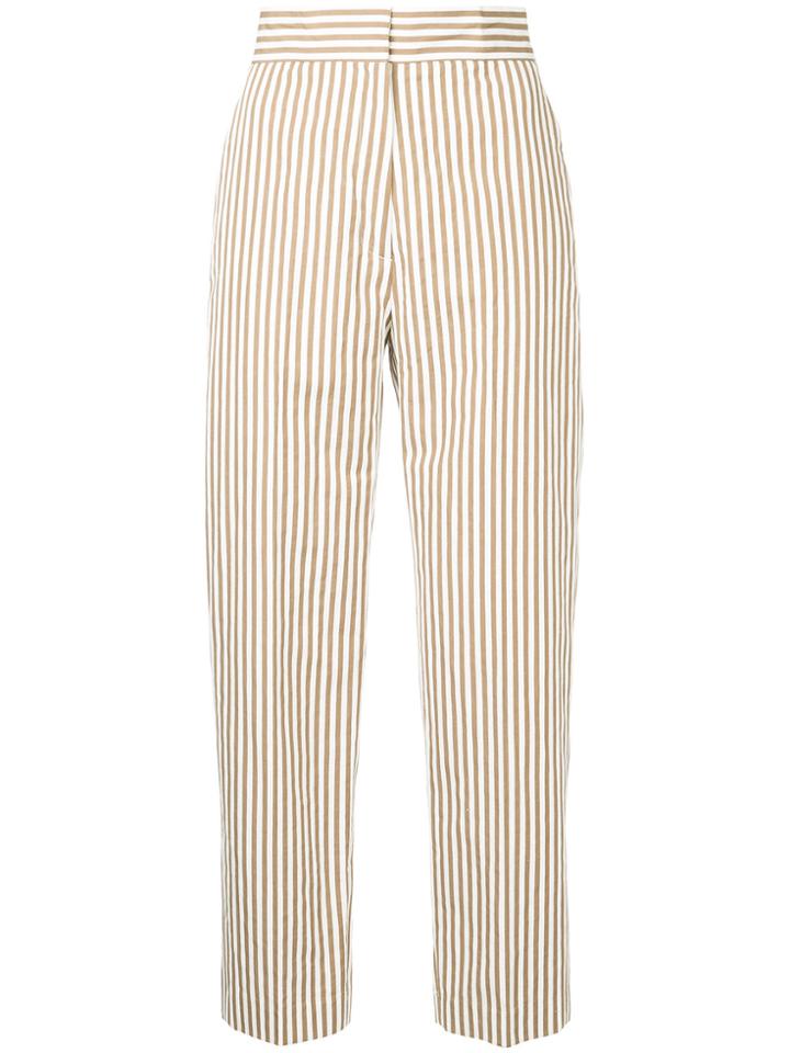H Beauty & Youth Striped Tailored Trousers - Brown