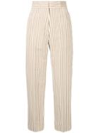 H Beauty & Youth Striped Tailored Trousers - Brown