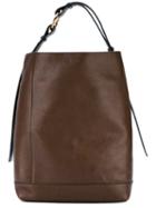 Marni - Oversized Tote - Women - Calf Leather/brass - One Size, Brown, Calf Leather/brass
