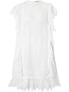 Burberry Scalloped Lace And Polka-dot Tulle Dress - White