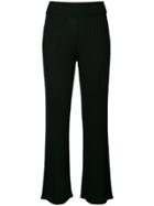 Roberto Collina Flared Ribbed Trousers - Black