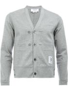 Thom Browne V-neck Embroidered Cardigan - Grey