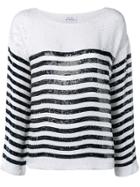 P.a.r.o.s.h. Striped Sequin Top - White