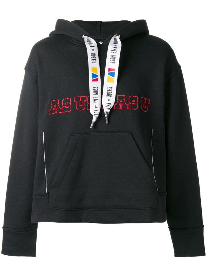 Reebok By Pyer Moss Slogan Hooded Sweatshirt - Black