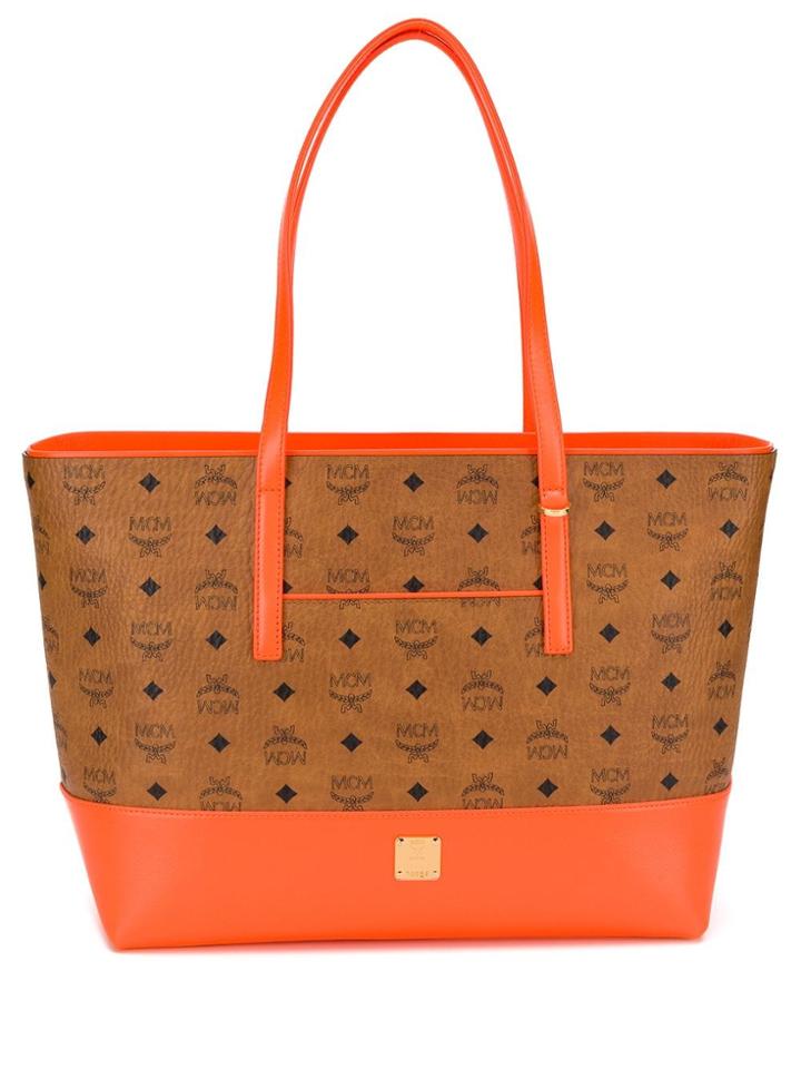 Mcm Repeat Logo Shopper - Brown