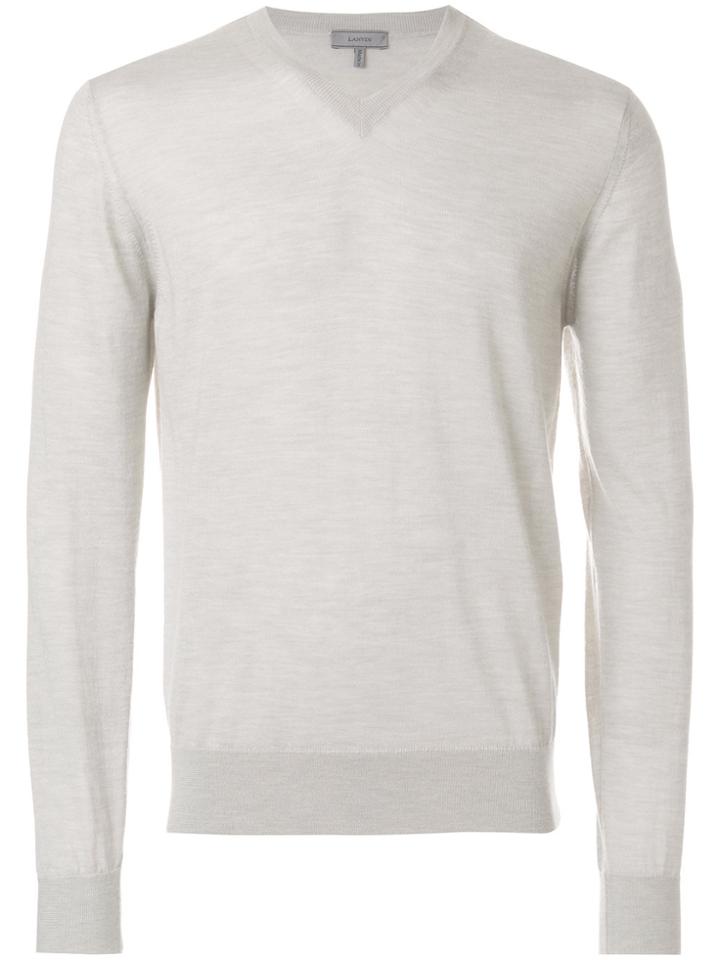 Lanvin Fine Knit V-neck Jumper - Nude & Neutrals