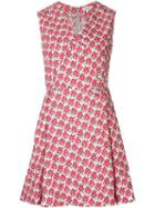 Suno Flared Floral Dress, Women's, Size: 6, Red, Cotton