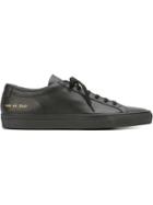 Common Projects Achilles Low Perforated Sneakers, Men's, Size: 41, Black, Leather/rubber
