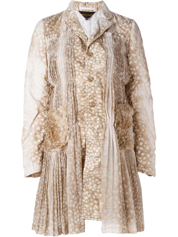 Comme Des Garçons Animal Print Pleated Detailing Coat