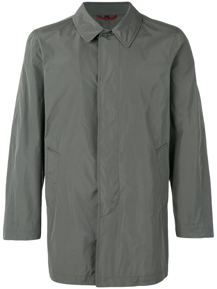 Fay Button-down Coat, Men's, Size: Small, Green, Polyester/polyamide