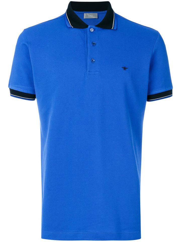 Dior Homme - Contrasting Detail Polo Shirt - Men - Cotton - L, Blue, Cotton
