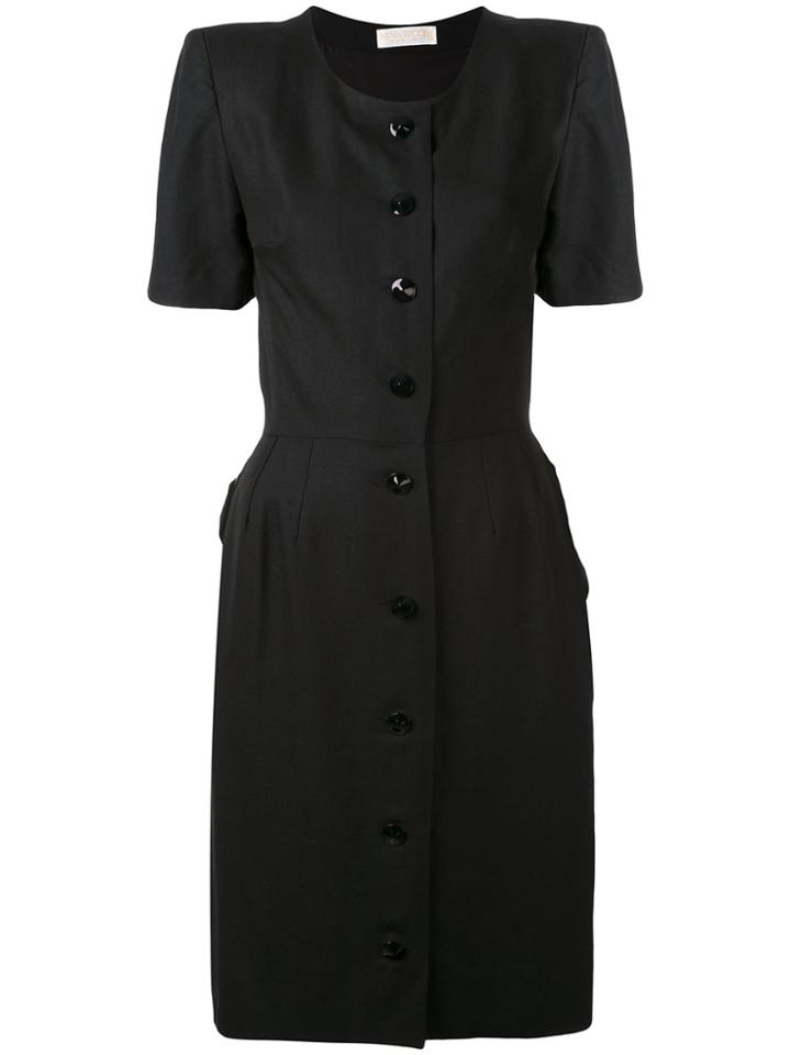 Nina Ricci Vintage Button Up Vintage Dress - Black