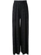Martin Grant Dotted Pattern Palazzo Pants, Women's, Size: 38, Black, Cupro/viscose/virgin Wool