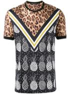 Dolce & Gabbana Leopard And Pineapple Print T-shirt, Men's, Size: 54, Brown, Cotton