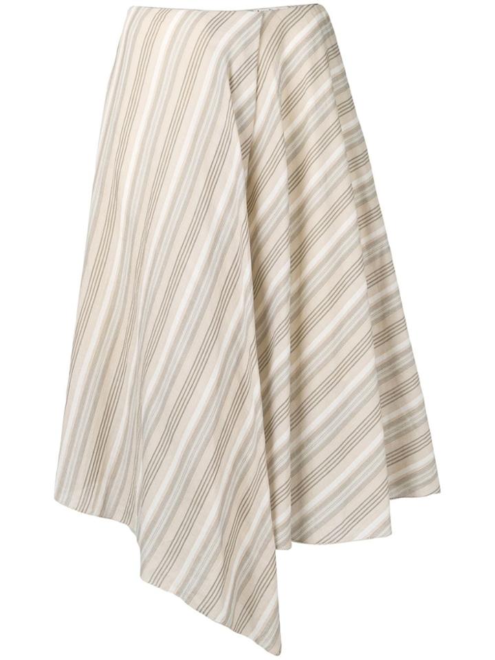 Acne Studios Pointed Diagonal Stripe Midi Skirt - Neutrals