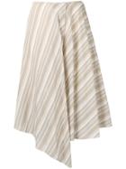 Acne Studios Pointed Diagonal Stripe Midi Skirt - Neutrals