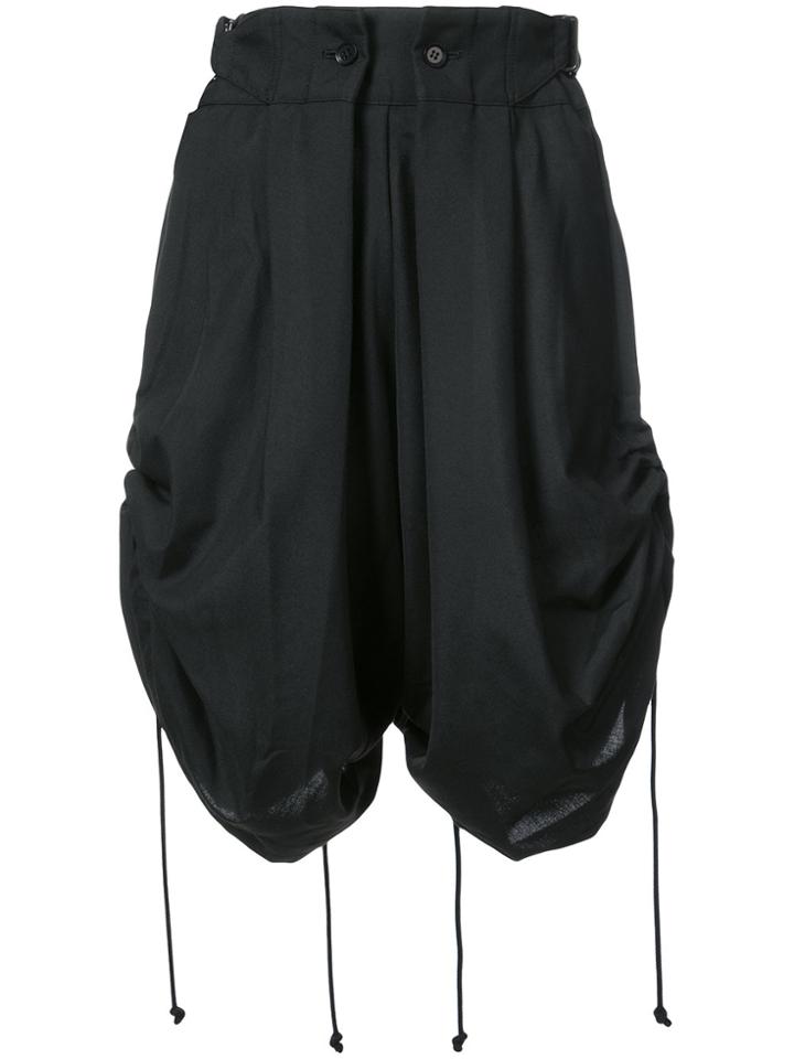 Yohji Yamamoto Gathered Detail Shorts - Black