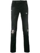 Just Cavalli Distressed Slim Fit Jeans - Black