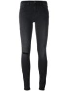 Victoria Victoria Beckham Distressed Skinny Jeans, Women's, Size: 28, Black, Cotton/polyester/spandex/elastane