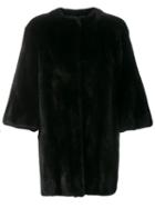 Yves Salomon Mink Fur Coat, Women's, Size: 36, Black, Silk/mink Fur
