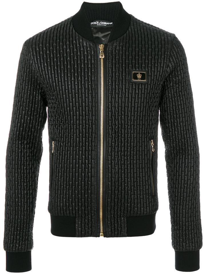 Dolce & Gabbana - Quilted Bomber Jacket - Men - Sheep Skin/shearling/polyamide - 54, Black, Sheep Skin/shearling/polyamide