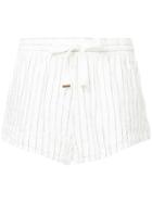 Venroy Pinstripe Lounge Shorts - White