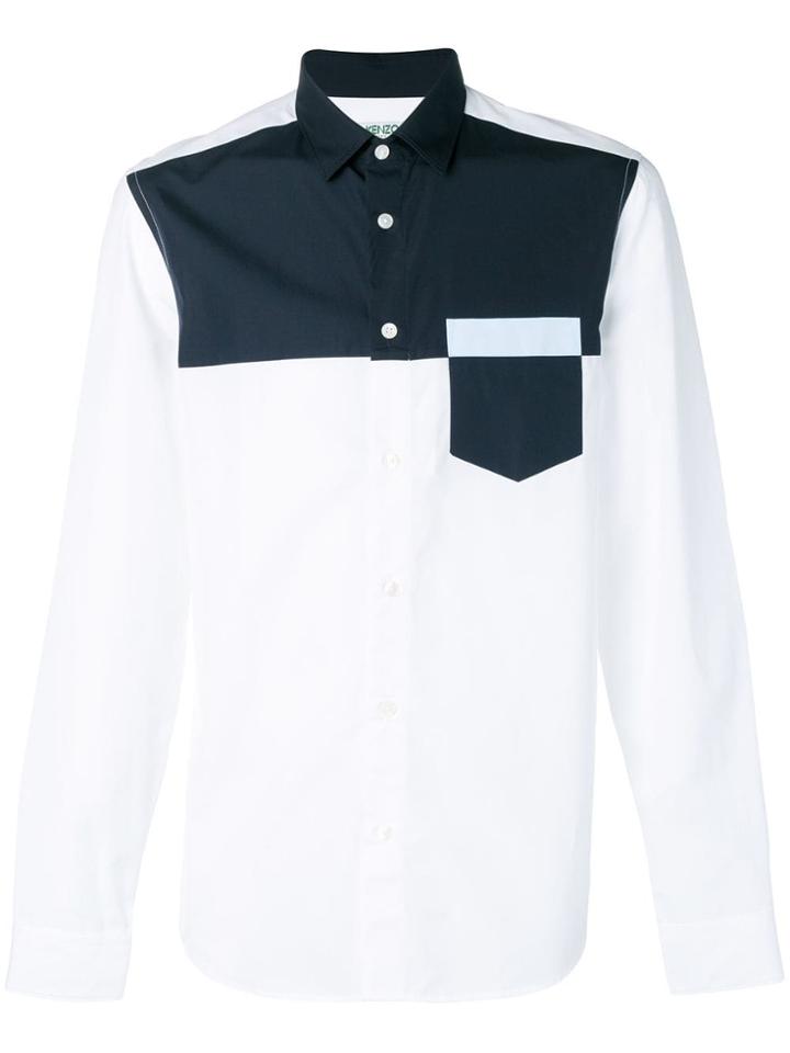 Kenzo Two-tone Polo Shirt - White