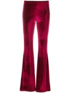 Black Coral Velour Flared Trousers