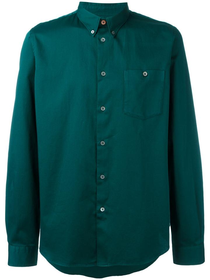 Ps By Paul Smith Plain Shirt, Men's, Size: Small, Green, Cotton