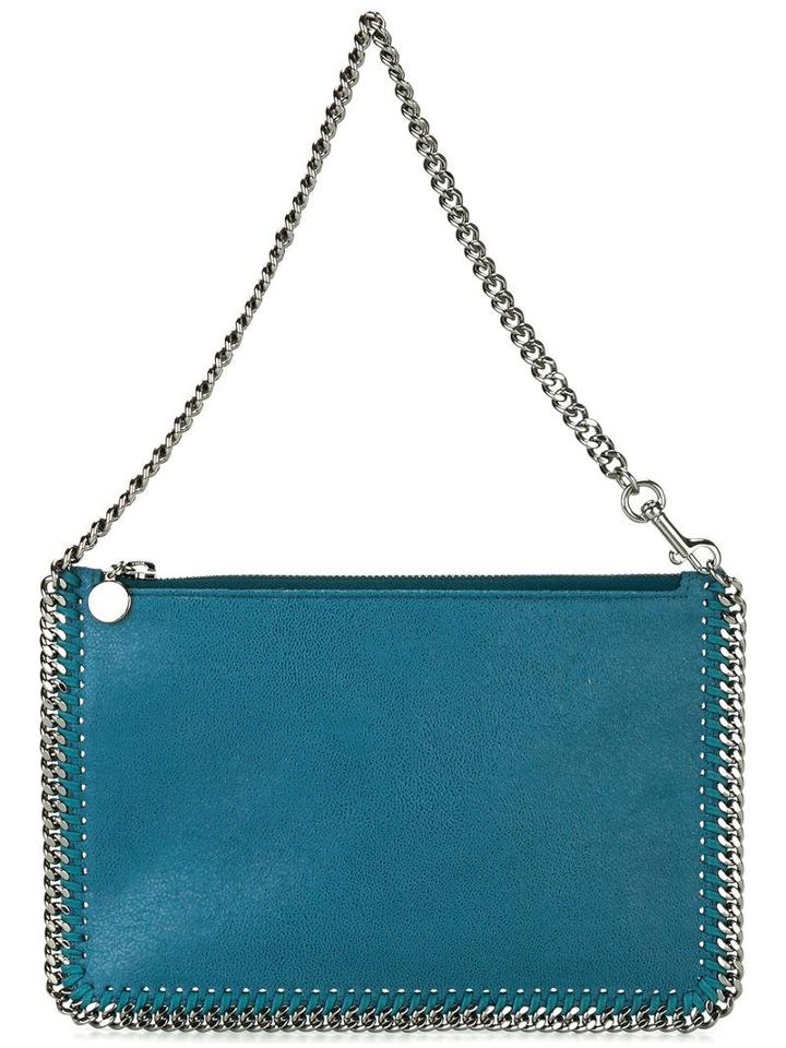 Stella Mccartney - Falabella Clutch - Women - Polyester - One Size, Women's, Blue, Polyester