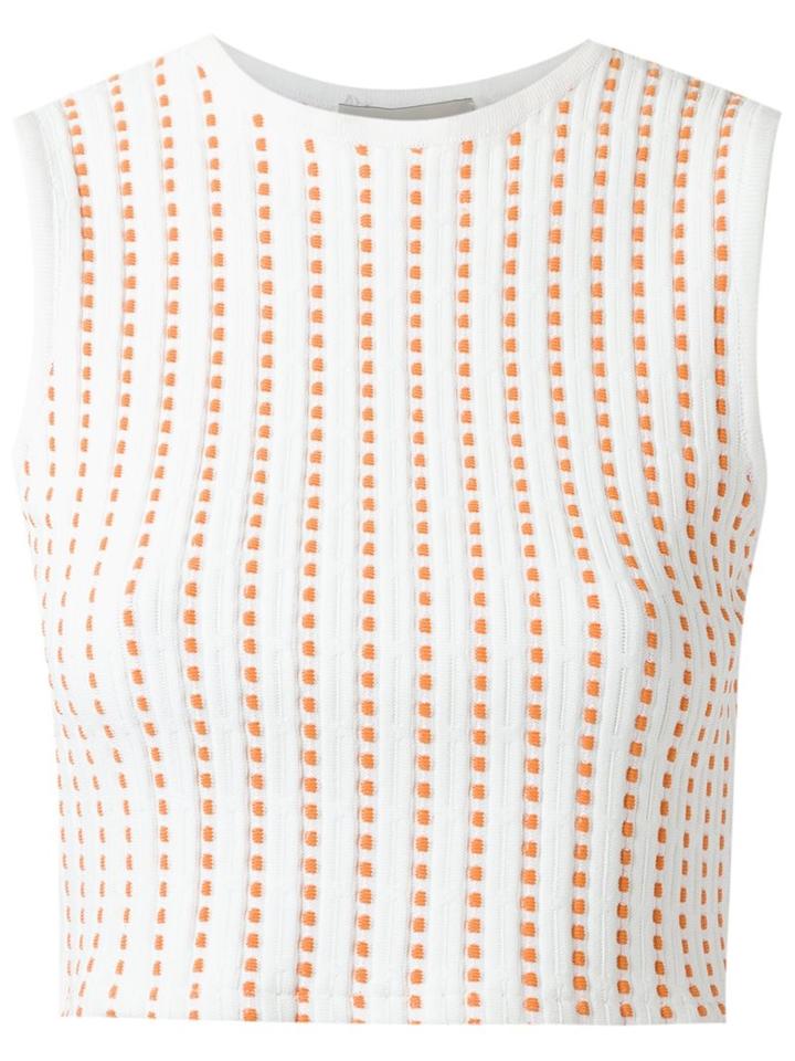 Egrey Knitted Crop Top, Women's, Size: Medium, White, Viscose