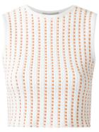 Egrey Knitted Crop Top, Women's, Size: Medium, White, Viscose