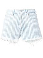 Off-white Diag Striped Denim Shorts - Blue
