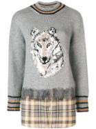 Alberta Ferretti Woolf Pattern Sweater - Grey