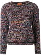 Missoni Vintage 1970's Zigzag Pattern Jumper - Black