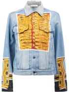Faith Connexion Hand-painted Glittery Denim Jacket - Blue