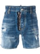 Dsquared2 Bermuda Distressed Shorts, Men's, Size: 52, Blue, Cotton/spandex/elastane