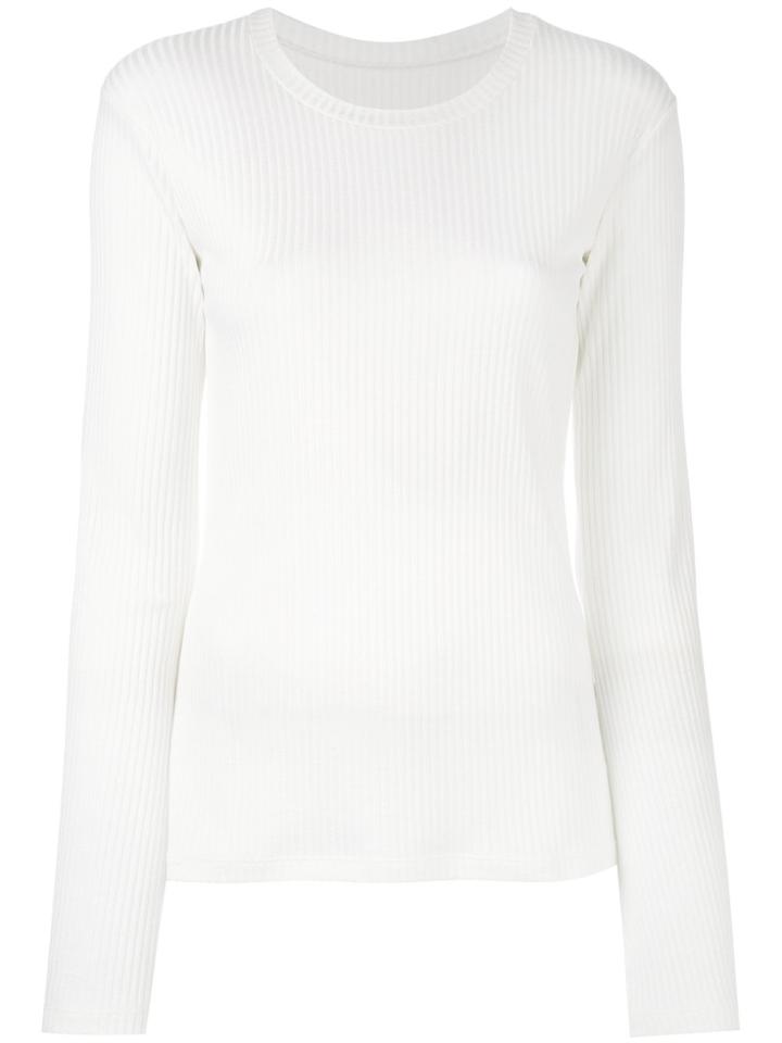 Mm6 Maison Margiela Ribbed-knit Top - White