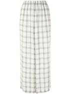 Aspesi Checked Wide-leg Trousers - White