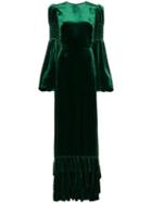 The Vampire's Wife Ruffle Hem Maxi Dress - Green