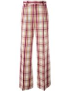 Msgm Plaid Straight Trousers - Multicolour
